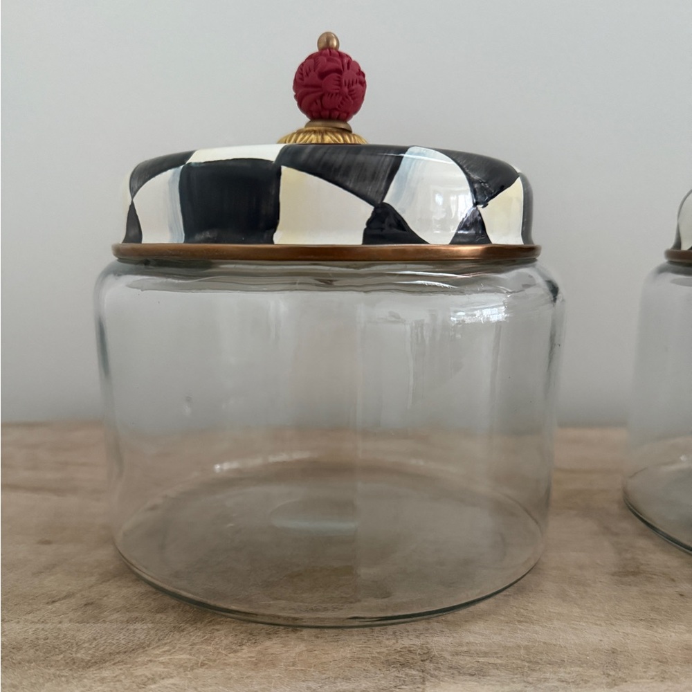 Mackenzie Childs Courtly Check Medium Kitchen Canister (Set of 3)